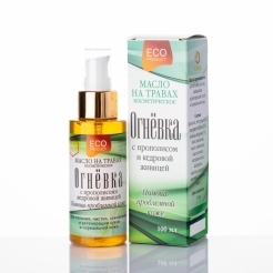 Масло прополисное «Огневка» с живицей и экстрактами трав «ЖИВА» 100мл.